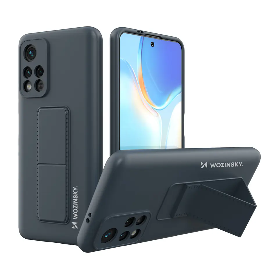 ⁨Wozinsky Kickstand Case silikonowe etui z podstawką etui Xiaomi Poco M4 Pro 5G granatowe⁩ w sklepie Wasserman.eu