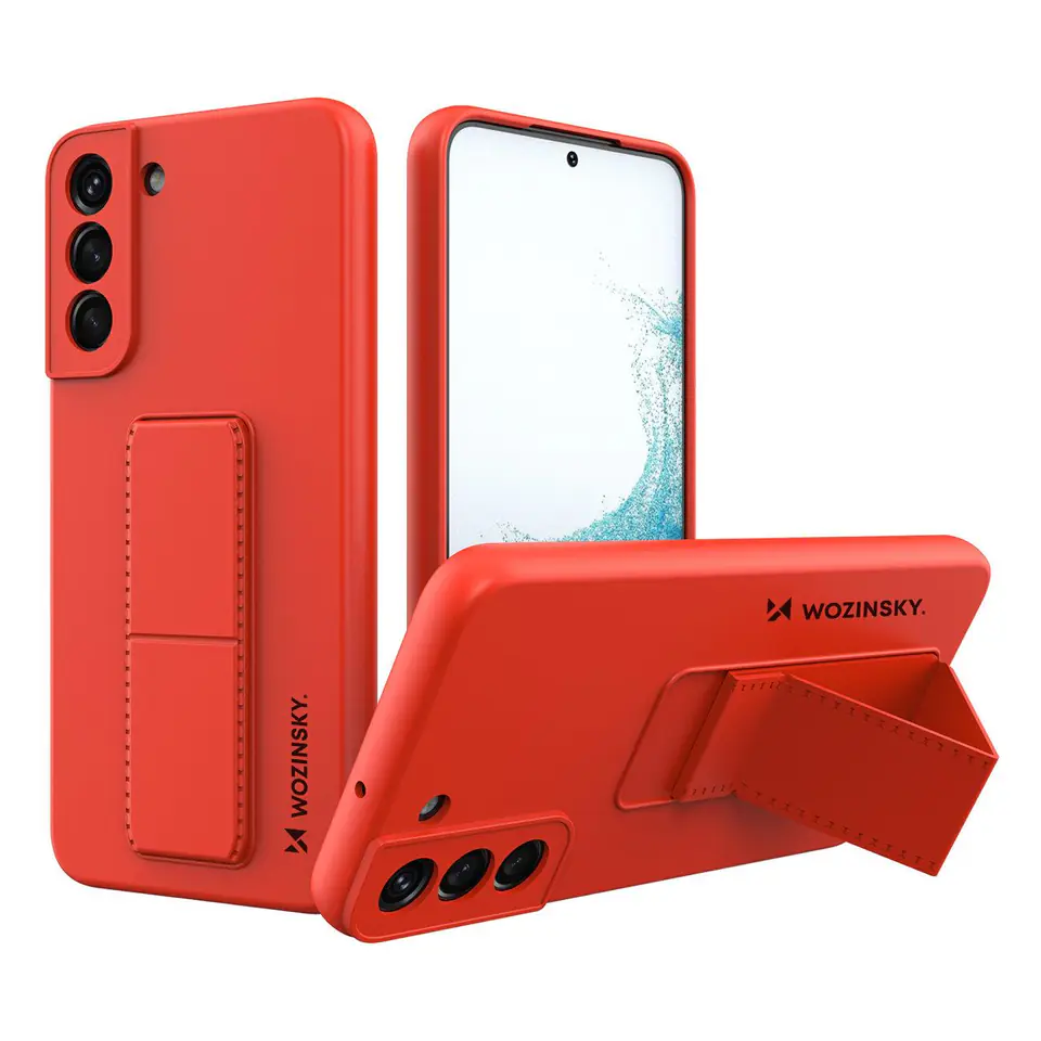 ⁨Wozinsky Kickstand Case silikonowe etui z podstawką etui Samsung Galaxy S22+ czerwone⁩ w sklepie Wasserman.eu