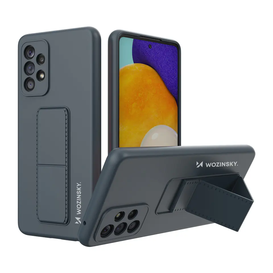 ⁨Wozinsky Kickstand Case silikonowe etui z podstawką etui Samsung Galaxy A73 granatowe⁩ w sklepie Wasserman.eu