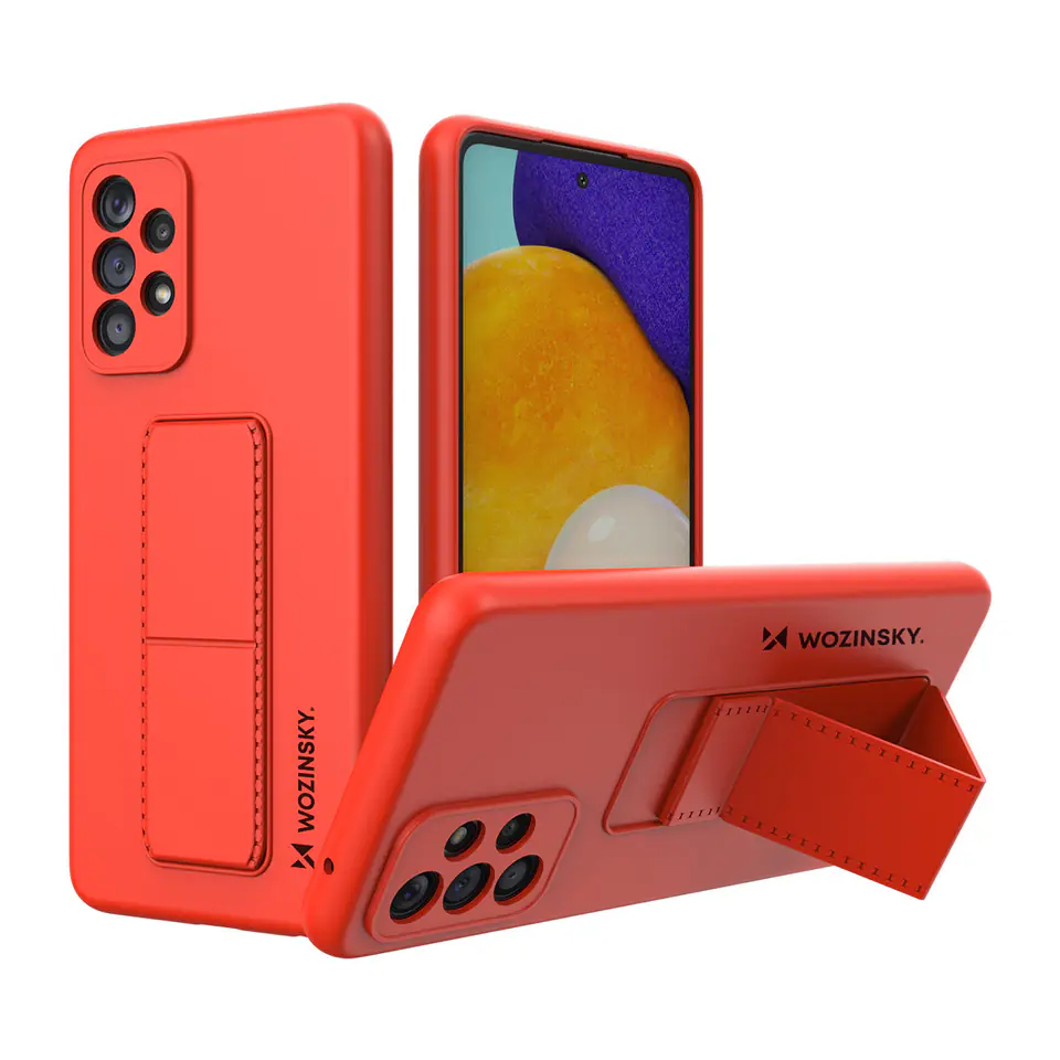 ⁨Wozinsky Kickstand Case silikonowe etui z podstawką etui Samsung Galaxy A73 czerwone⁩ w sklepie Wasserman.eu