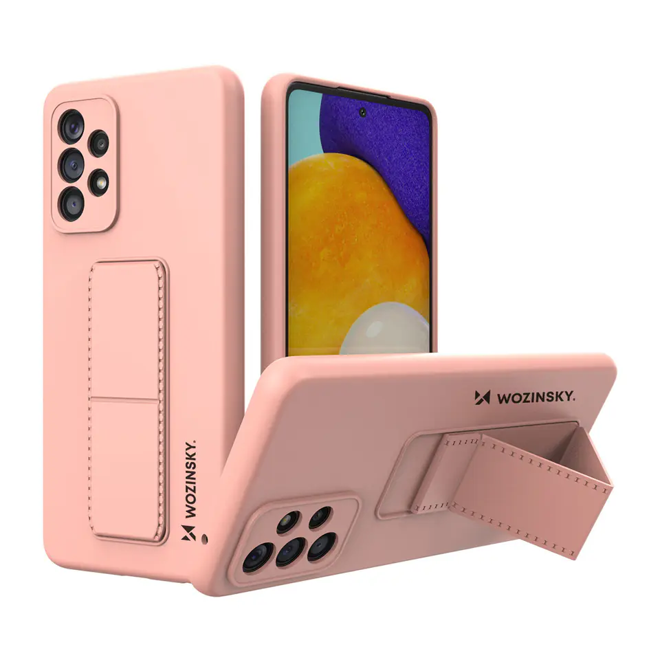 ⁨Wozinsky Kickstand Case silikonowe etui z podstawką etui Samsung Galaxy A73 różowe⁩ w sklepie Wasserman.eu