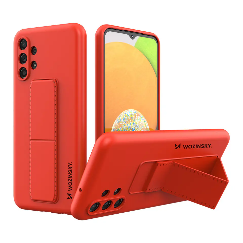 ⁨Wozinsky Kickstand Case silikonowe etui z podstawką etui Samsung Galaxy A13 5G czerwone⁩ w sklepie Wasserman.eu