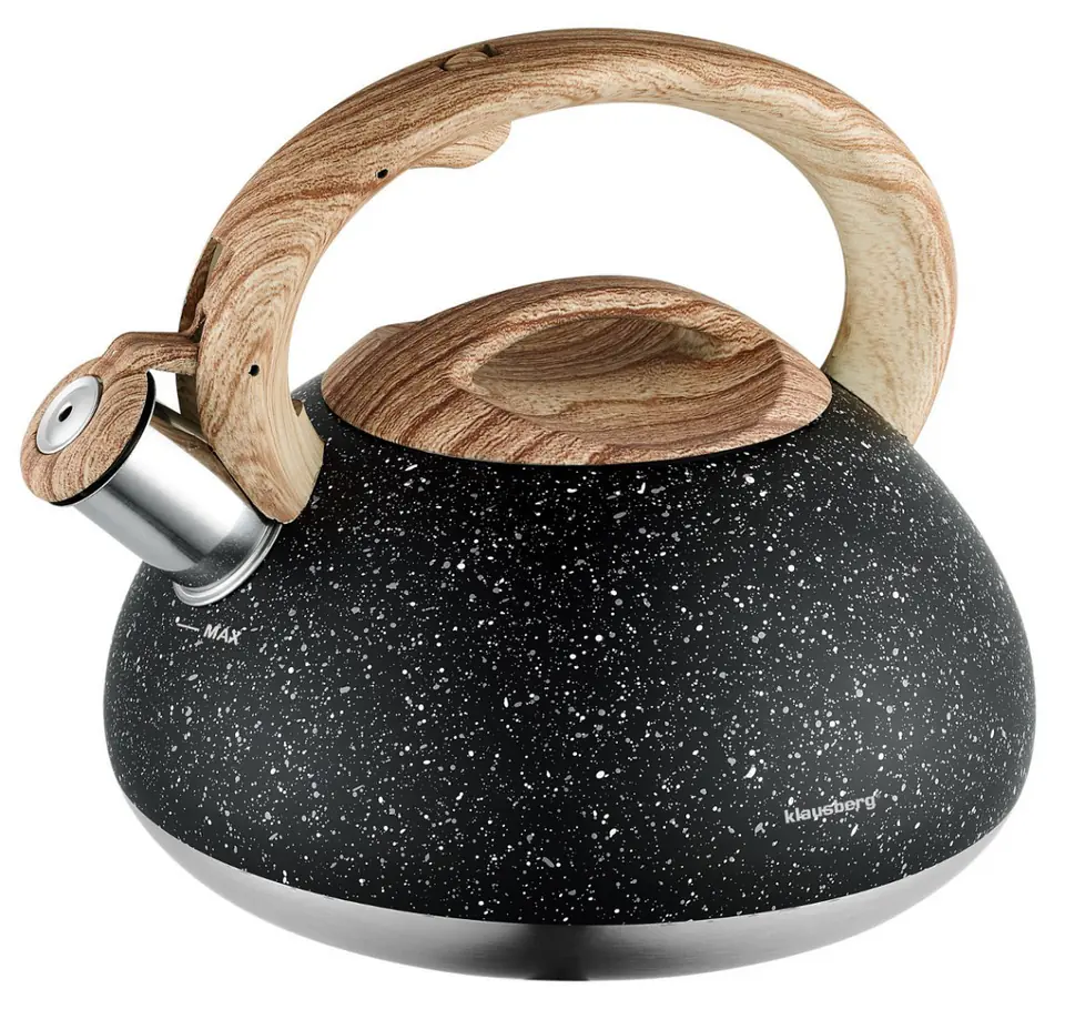 ⁨KETTLE WITH WHISTLE 2,7L KLAUSBERG KB-7282 GRANIT WOOD⁩ at Wasserman.eu