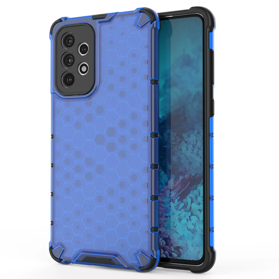 ⁨Honeycomb etui pancerny pokrowiec z żelową ramką Samsung Galaxy A73 niebieski⁩ w sklepie Wasserman.eu