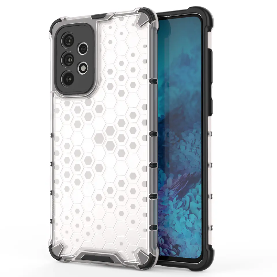 ⁨Honeycomb etui pancerny pokrowiec z żelową ramką Samsung Galaxy A73 przezroczysty⁩ w sklepie Wasserman.eu