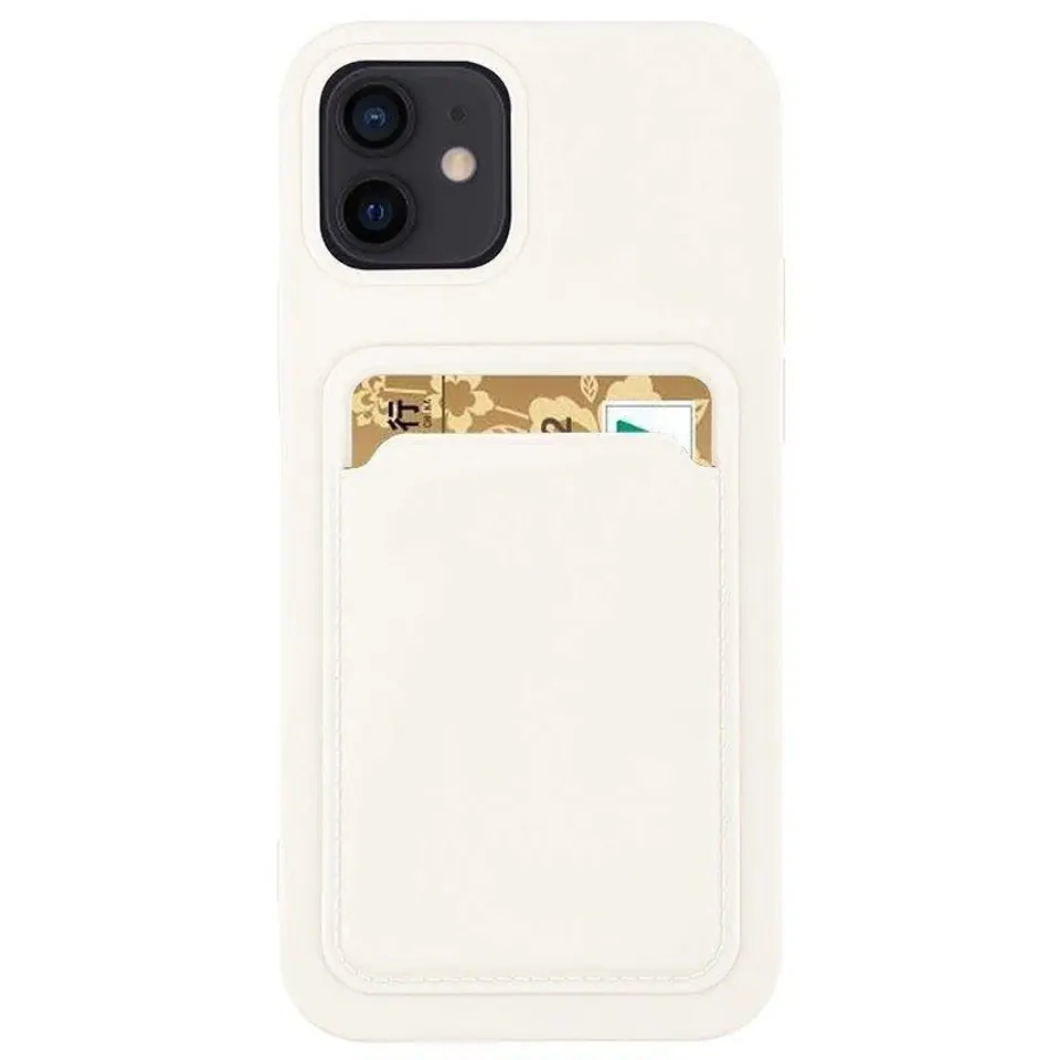 ⁨Card Case silikonowe etui portfel z kieszonką na kartę dokumenty do Samsung Galaxy A73 biały⁩ w sklepie Wasserman.eu