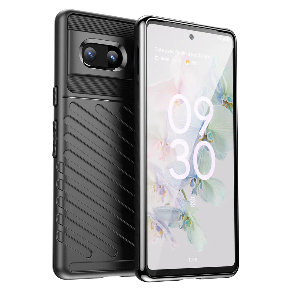 ⁨Thunder Case elastyczne pancerne etui pokrowiec Google Pixel 7 czarny⁩ w sklepie Wasserman.eu