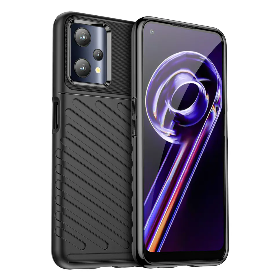 ⁨Thunder Case elastyczne pancerne etui pokrowiec Realme 9 Pro czarny⁩ w sklepie Wasserman.eu