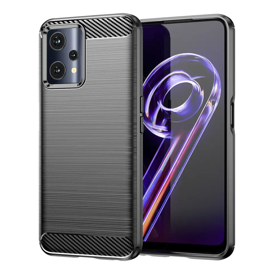 ⁨Carbon Case elastyczne etui pokrowiec Realme 9 Pro czarny⁩ w sklepie Wasserman.eu