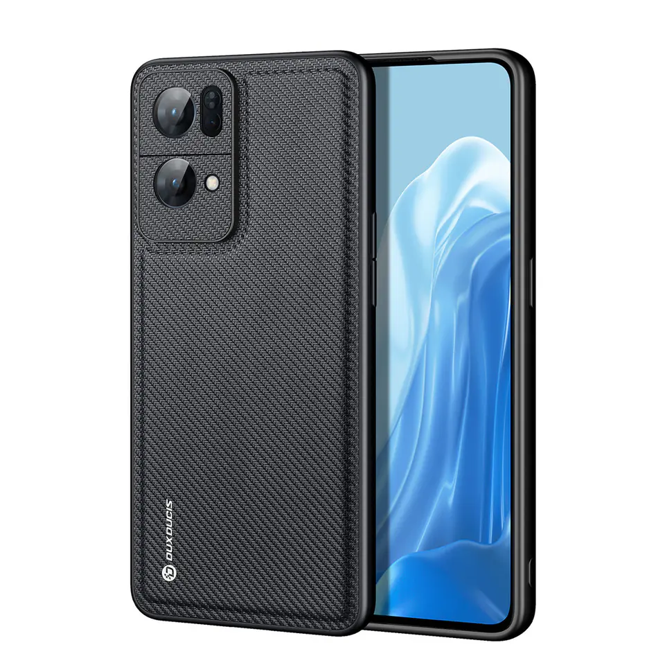 ⁨Dux Ducis Fino etui pokrowiec pokryty nylonowym materiałem Oppo Reno7 Pro 5G czarny⁩ w sklepie Wasserman.eu