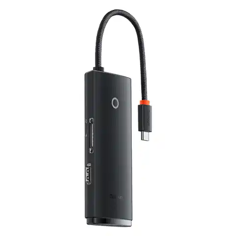 ⁨Baseus Lite Series wielofunkcyjny HUB USB Typ C - 2 x USB 3.0 / USB Typ C / HDMI 1,4 / SD/TF czarny (WKQX050001)⁩ w sklepie Wasserman.eu