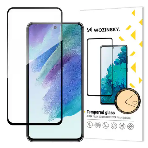 ⁨Wozinsky super wytrzymałe szkło hartowane Full Glue na cały ekran z ramką Case Friendly Samsung Galaxy S21 FE czarny⁩ w sklepie Wasserman.eu