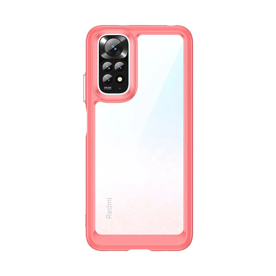 ⁨Outer Space Case etui do Xiaomi Redmi Note 11 sztywny pokrowiec z żelową ramką czerwony⁩ w sklepie Wasserman.eu