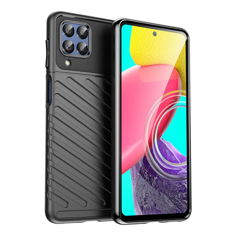 ⁨Thunder Case elastyczne pancerne etui pokrowiec Samsung Galaxy M53 5G czarny⁩ w sklepie Wasserman.eu