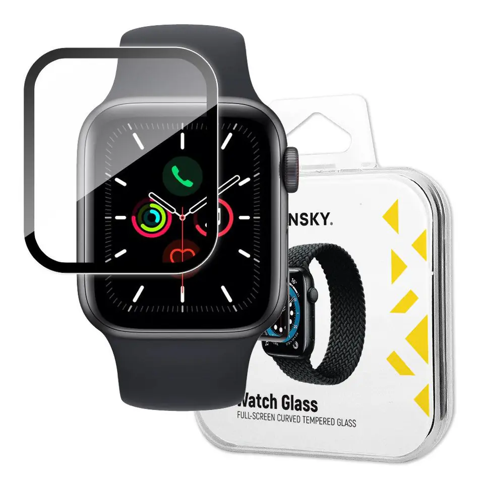 ⁨Wozinsky Watch Glass hybrydowe szkło do Apple Watch 6 44mm / Watch 5 44mm / Watch 4 44mm / Watch SE 44mm czarny⁩ w sklepie Wasserman.eu
