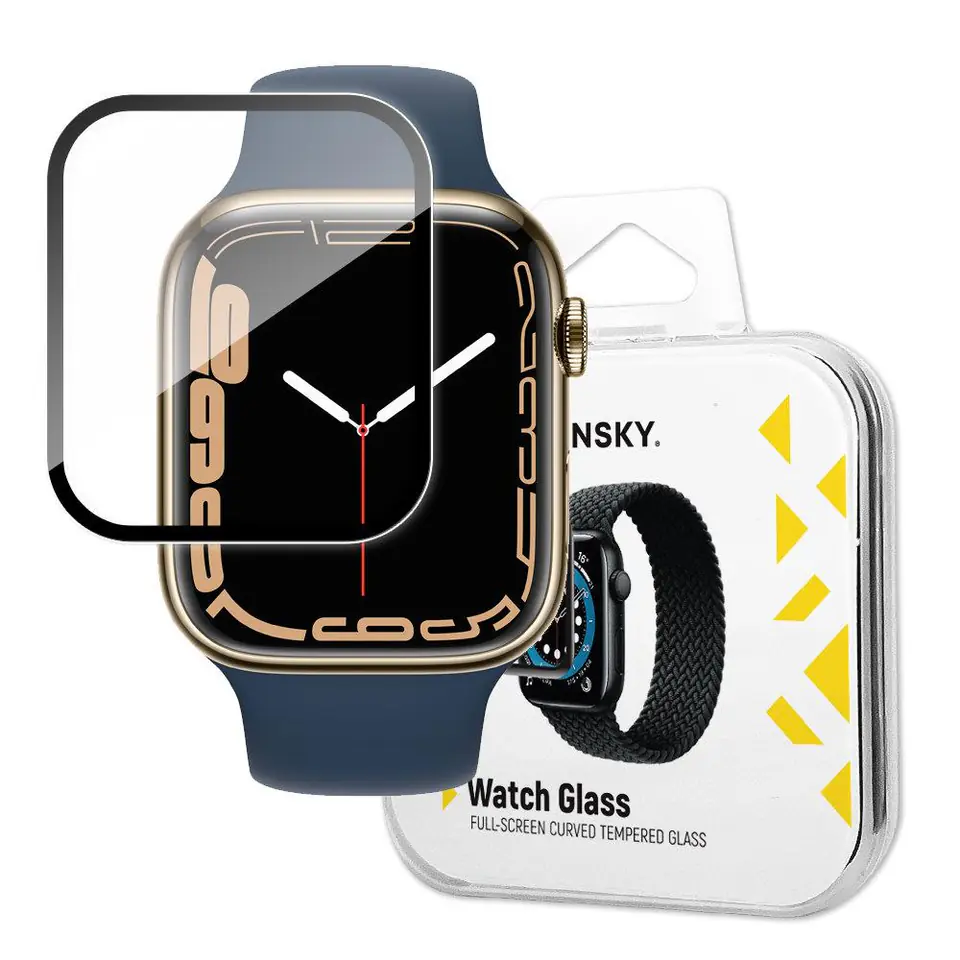 ⁨Wozinsky Watch Glass hybrydowe szkło do Apple Watch 7/8 41mm czarny⁩ w sklepie Wasserman.eu