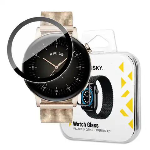 ⁨Wozinsky Watch Glass hybrydowe szkło do Huawei Watch GT 3 42 mm czarny⁩ w sklepie Wasserman.eu