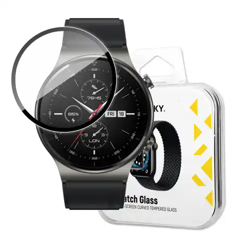 ⁨Wozinsky Watch Glass hybrydowe szkło do Huawei Watch GT 2 46 mm czarny⁩ w sklepie Wasserman.eu