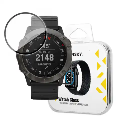 ⁨Wozinsky Watch Glass hybrydowe szkło do Garmin Fenix 6 Pro czarny⁩ w sklepie Wasserman.eu