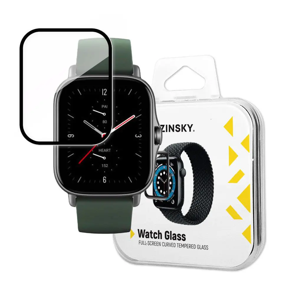 ⁨Wozinsky Watch Glass hybrydowe szkło do Xiaomi Amazfit GTS 2E czarny⁩ w sklepie Wasserman.eu