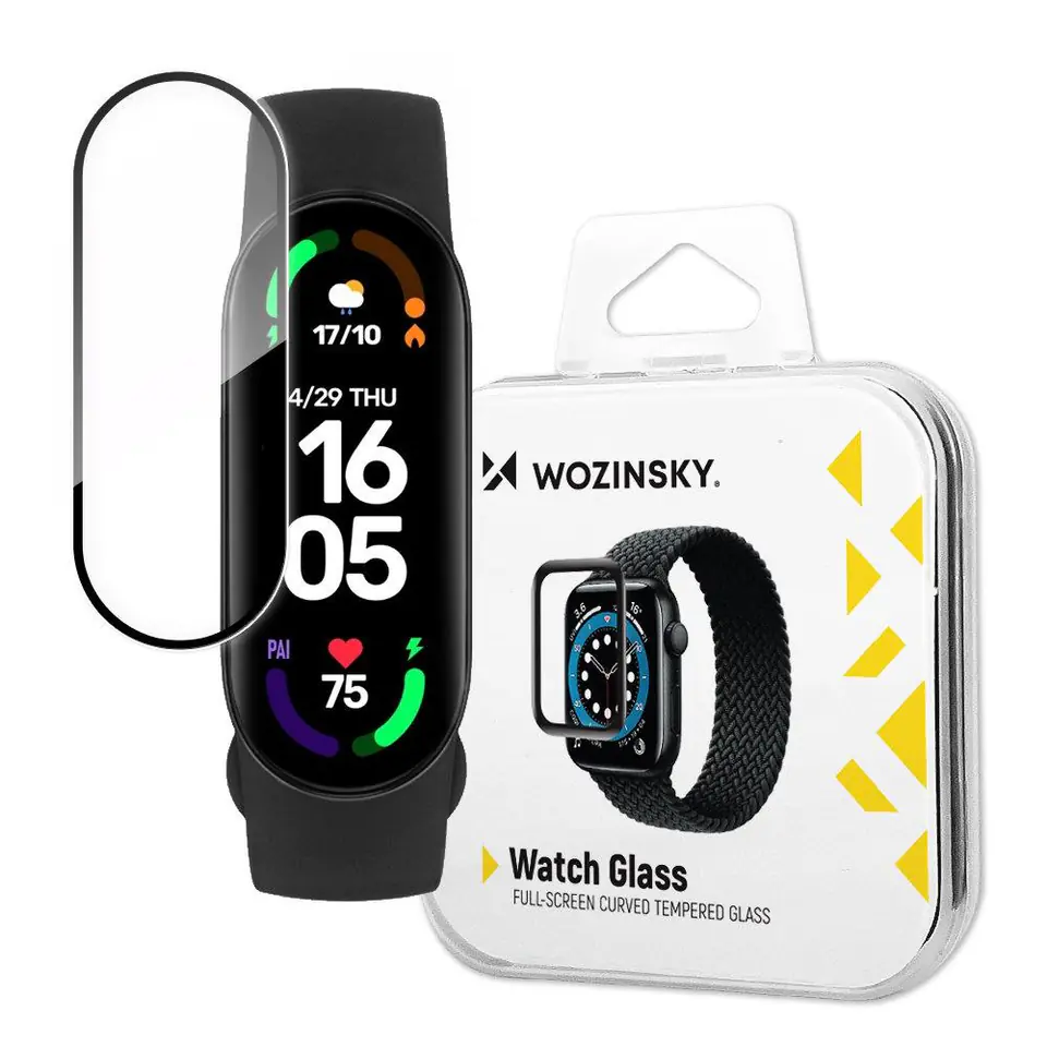 ⁨Wozinsky Watch Glass hybrydowe szkło do Xiaomi Mi Band 6 czarny⁩ w sklepie Wasserman.eu