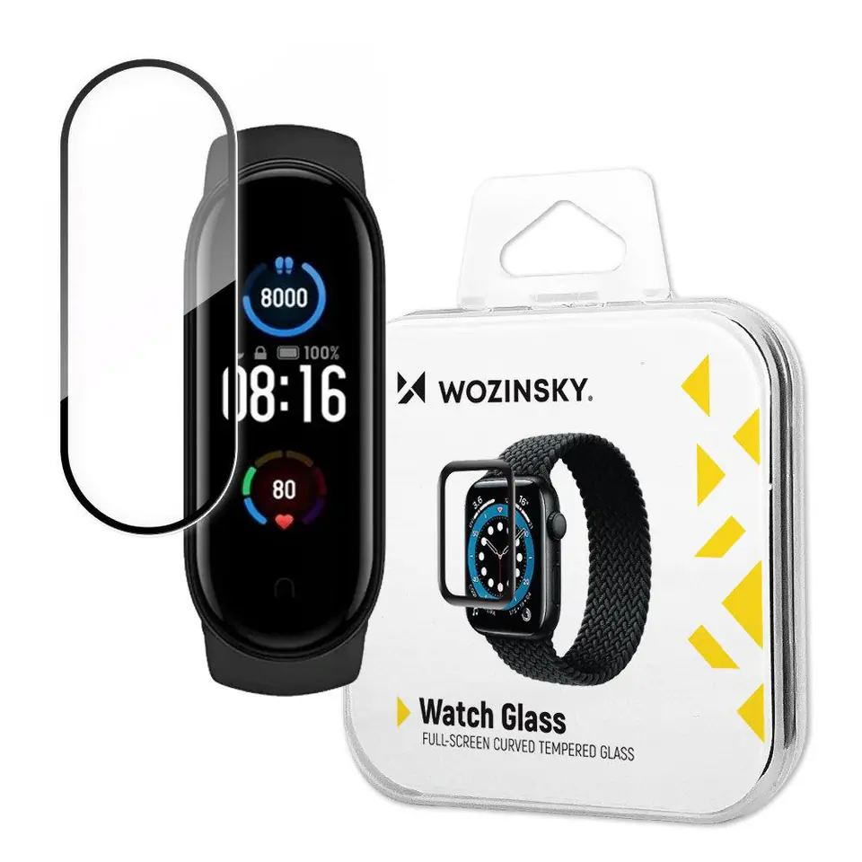 ⁨Wozinsky Watch Glass hybrydowe szkło do Xiaomi Mi Band 5 czarny⁩ w sklepie Wasserman.eu