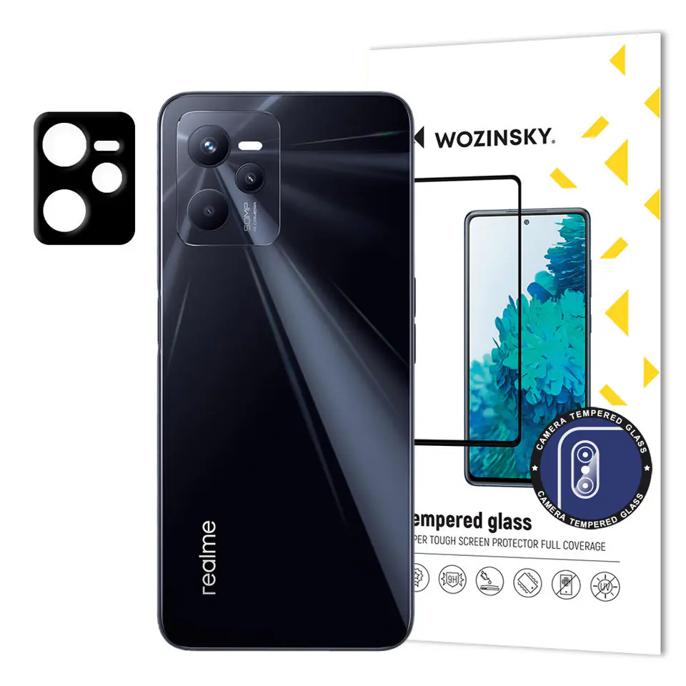 ⁨Wozinsky Full Camera Glass szkło hartowane 9H na cały aparat kamerę Realme C35⁩ w sklepie Wasserman.eu