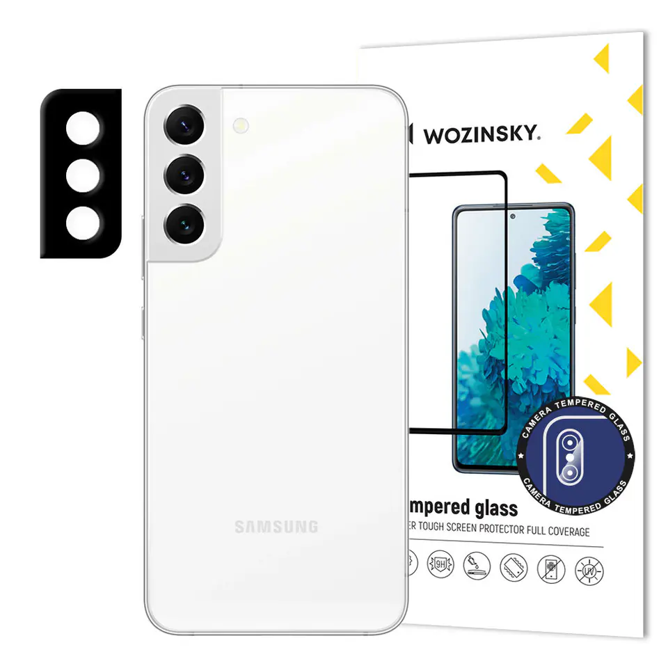 ⁨Wozinsky Full Camera Glass szkło hartowane 9H na cały aparat kamerę Samsung Galaxy S22+ (S22 Plus)⁩ w sklepie Wasserman.eu