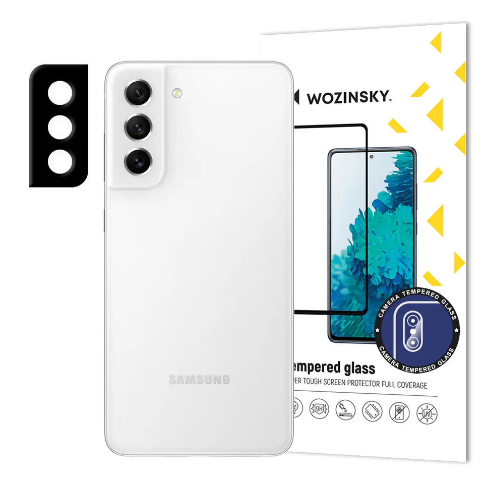 ⁨Wozinsky Full Camera Glass szkło hartowane 9H na cały aparat kamerę Samsung Galaxy S21 FE⁩ w sklepie Wasserman.eu