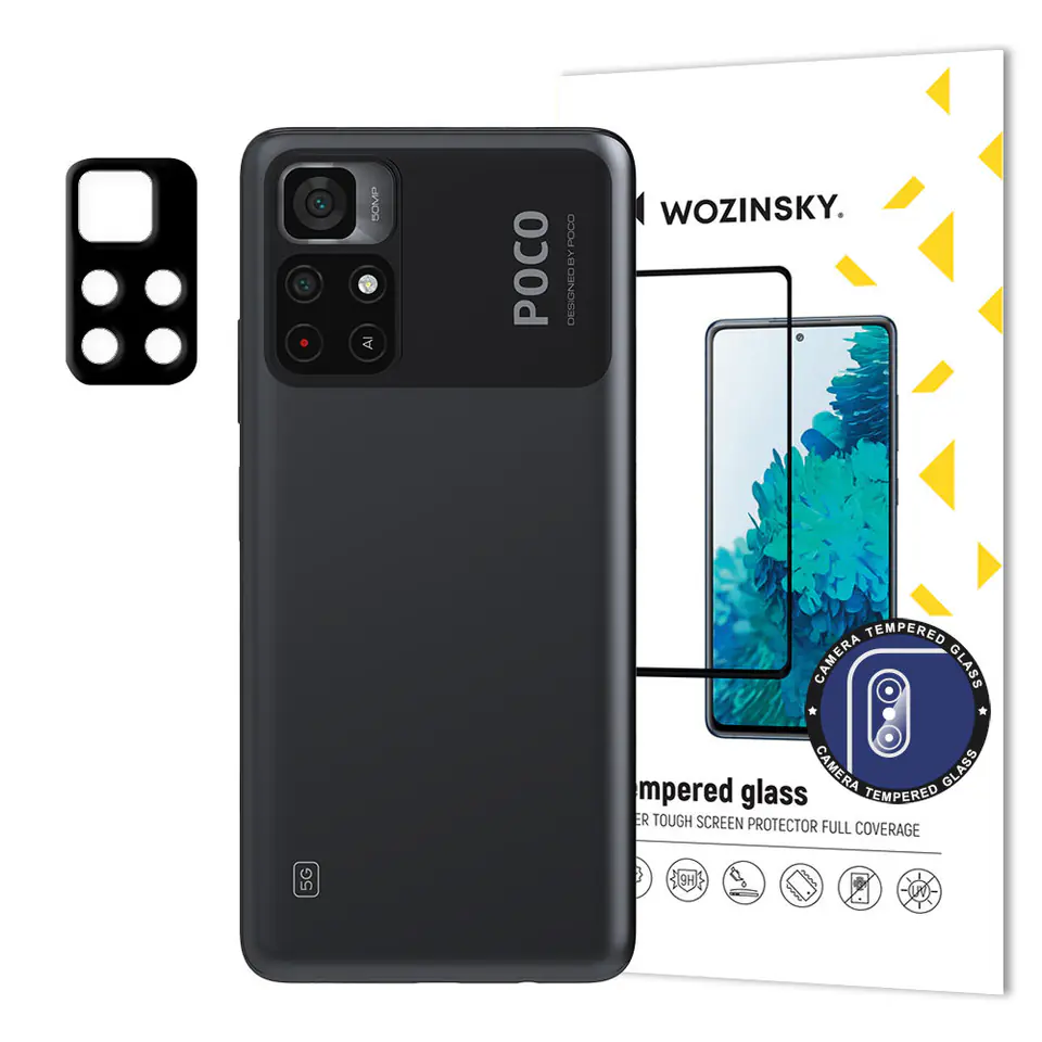 ⁨Wozinsky Full Camera Glass szkło hartowane 9H na cały aparat kamerę Xiaomi Poco M4 Pro 5G⁩ w sklepie Wasserman.eu