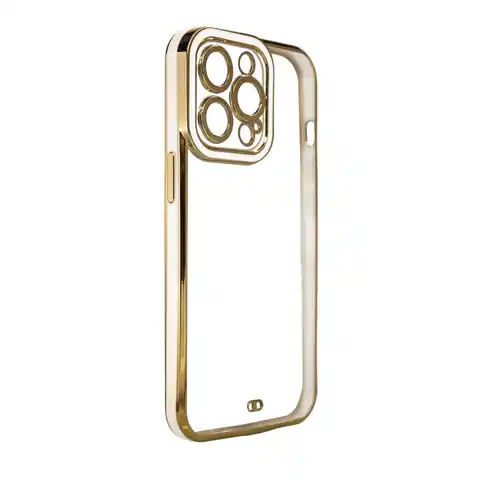 ⁨Fashion Case etui do Samsung Galaxy A13 5G żelowy pokrowiec ze złotą ramką biały⁩ w sklepie Wasserman.eu