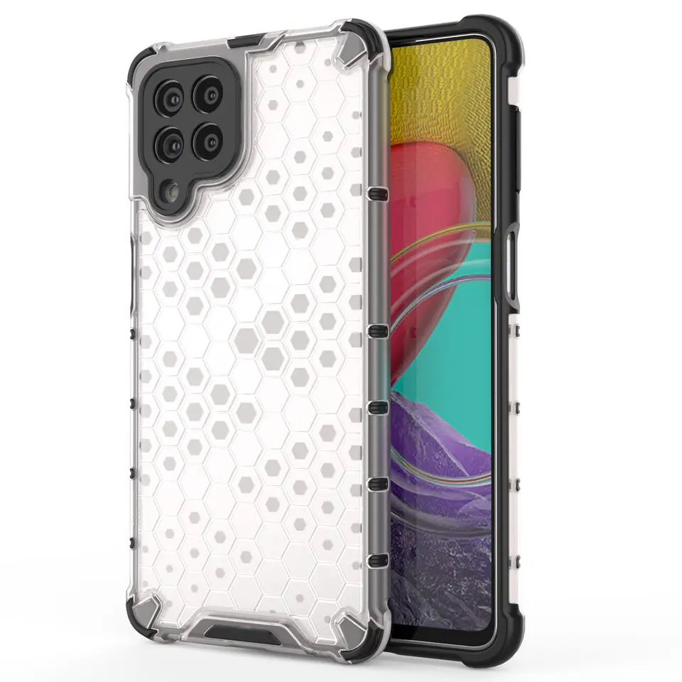 ⁨Honeycomb etui pancerny pokrowiec z żelową ramką Samsung Galaxy M53 5G przezroczysty⁩ w sklepie Wasserman.eu