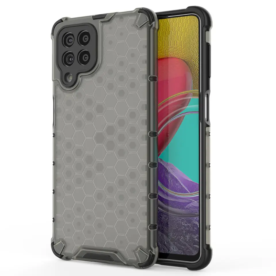 ⁨Honeycomb etui pancerny pokrowiec z żelową ramką Samsung Galaxy M53 5G czarny⁩ w sklepie Wasserman.eu