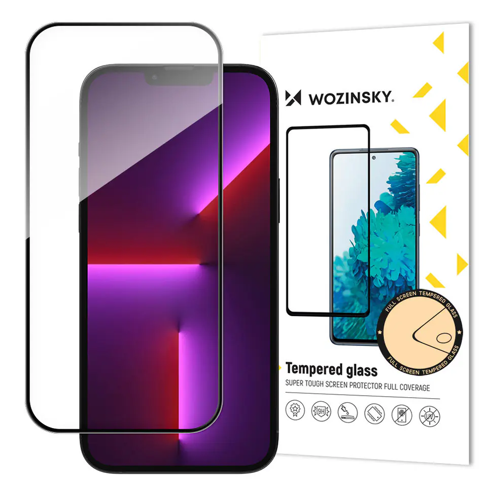 ⁨Wozinsky super wytrzymałe szkło hartowane Full Glue na cały ekran z ramką Case Friendly iPhone 14 Pro czarny⁩ w sklepie Wasserman.eu