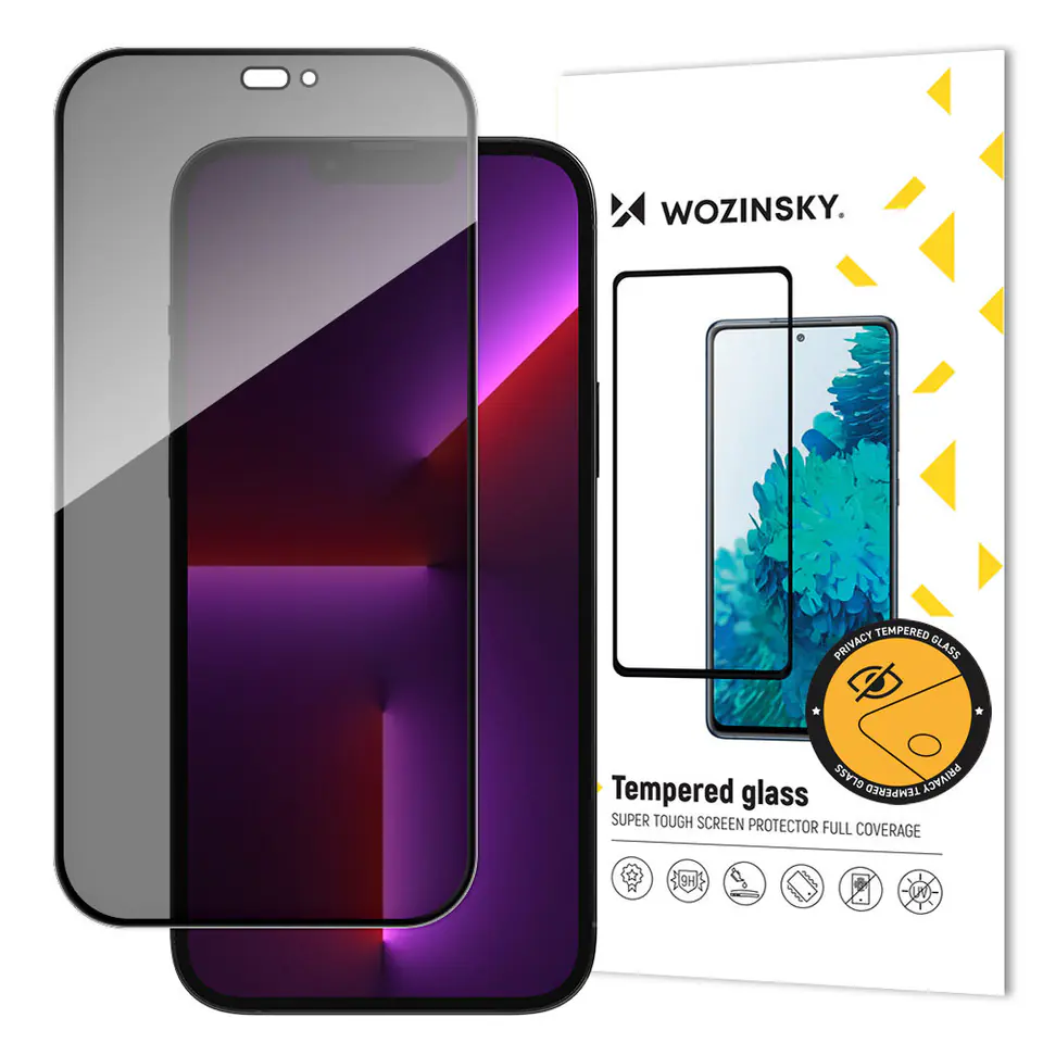 ⁨Wozinsky Privacy Glass szkło hartowane do iPhone 14 Pro z filtrem Anti Spy prywatyzujące⁩ w sklepie Wasserman.eu