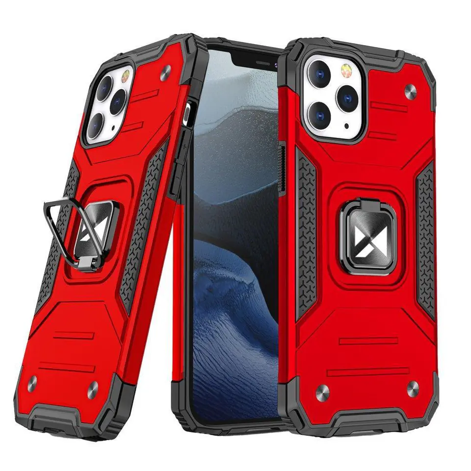 ⁨Wozinsky Ring Armor etui iPhone 14 Pro Max pancerny pokrowiec uchwyt magnetyczny ring czerwone⁩ w sklepie Wasserman.eu