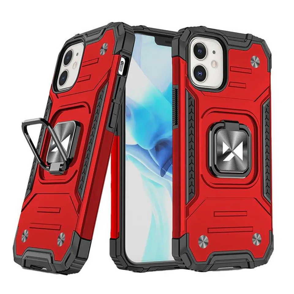 ⁨Wozinsky Ring Armor etui iPhone 14 Plus pancerny pokrowiec uchwyt magnetyczny ring czerwone⁩ w sklepie Wasserman.eu