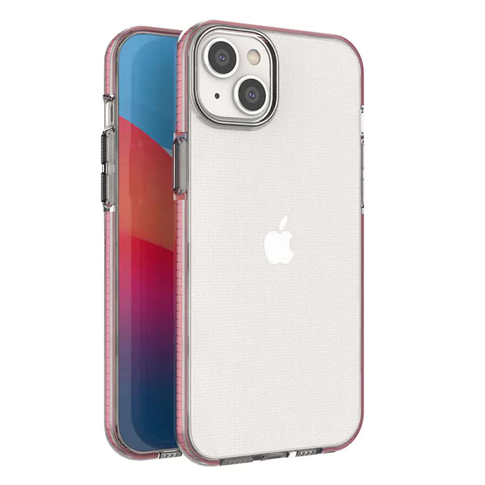 ⁨Spring Case etui iPhone 14 Plus silikonowy pokrowiec z ramką jasnoróżowe⁩ w sklepie Wasserman.eu