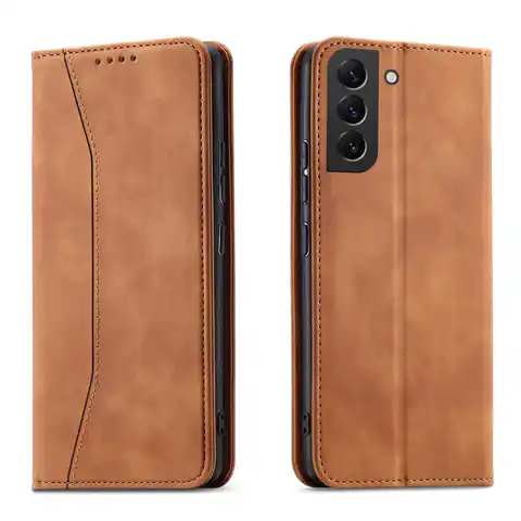 ⁨Magnet Fancy Case etui Samsung Galaxy S23 Ultra pokrowiec z klapką portfel podstawka brązowe⁩ w sklepie Wasserman.eu