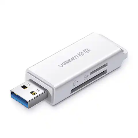 ⁨Ugreen przenośny czytnik kart TF/SD pod USB 3.0 biały (CM104)⁩ w sklepie Wasserman.eu