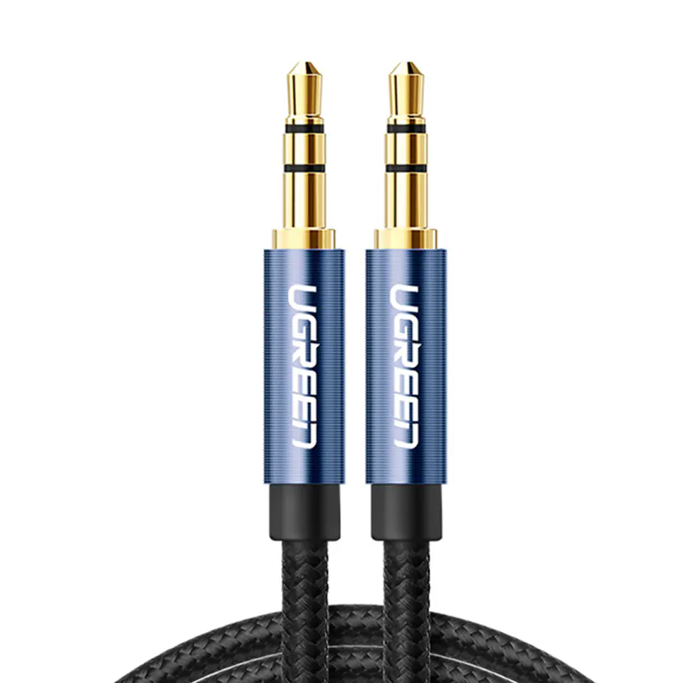 ⁨Ugreen kabel audio AUX wtyczka prosta minijack 3,5 mm 2m niebieski (AV112)⁩ w sklepie Wasserman.eu