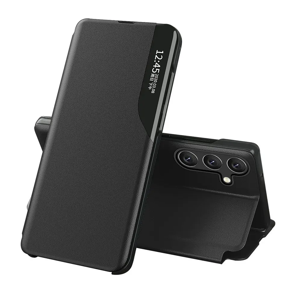 ⁨Eco Leather View Case etui Samsung Galaxy A54 5G z klapką podstawka czarne⁩ w sklepie Wasserman.eu