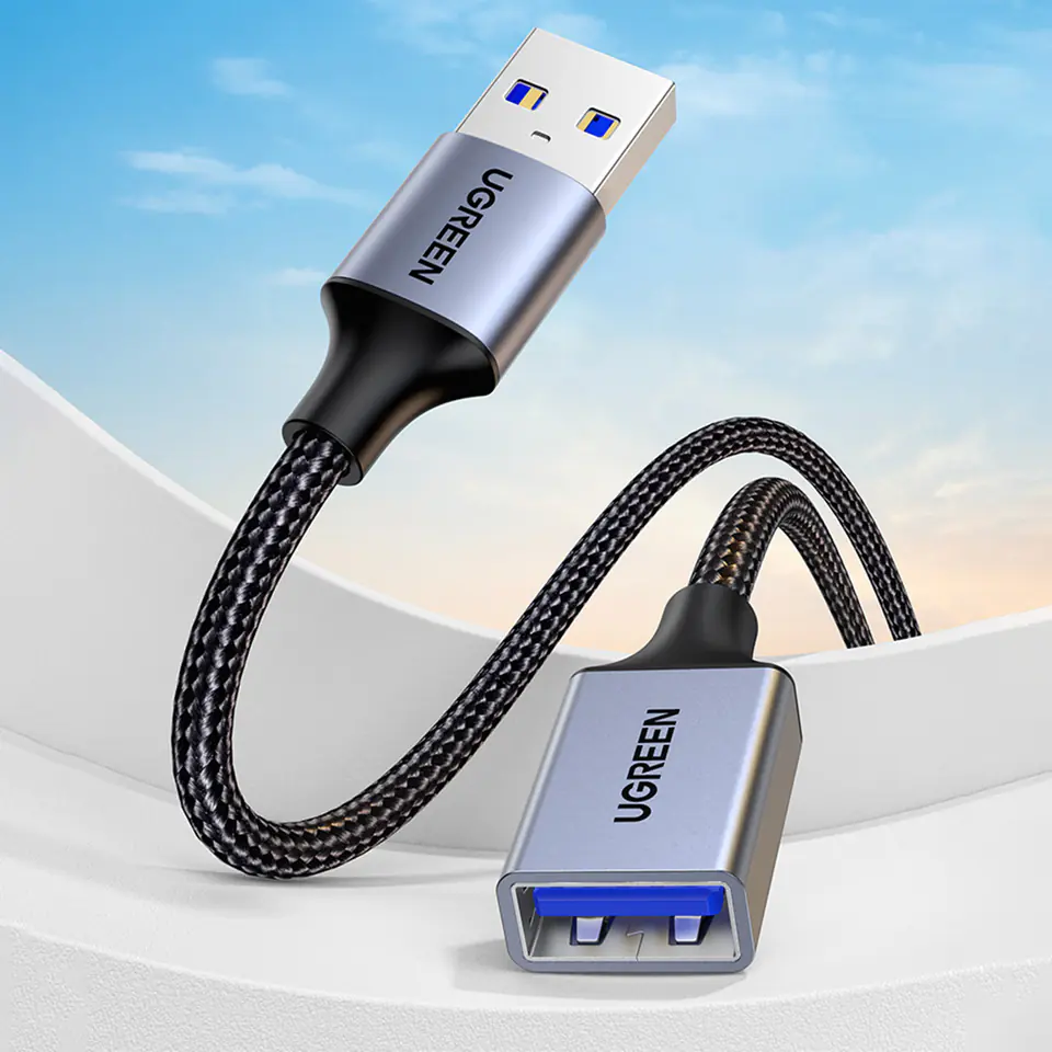 ⁨Ugreen kabel przedłużacz adapter USB (męski) - USB (żeński) 3.0 5Gb/s 0.5m szary (US115)⁩ w sklepie Wasserman.eu