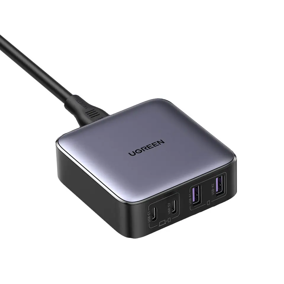 ⁨Ugreen Nexode szybka ładowarka sieciowa biurkowa GaN 2xUSB-C / 2xUSB-A 65W szara (CD327)⁩ w sklepie Wasserman.eu