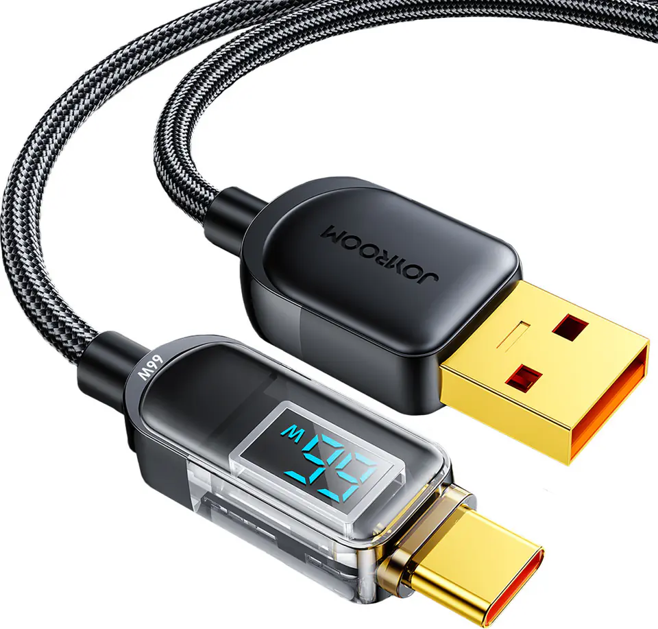 ⁨Joyroom kabel USB – USB C 66W do szybkiego ładowania i transferu danych 1,2 m czarny (S-AC066A4)⁩ w sklepie Wasserman.eu