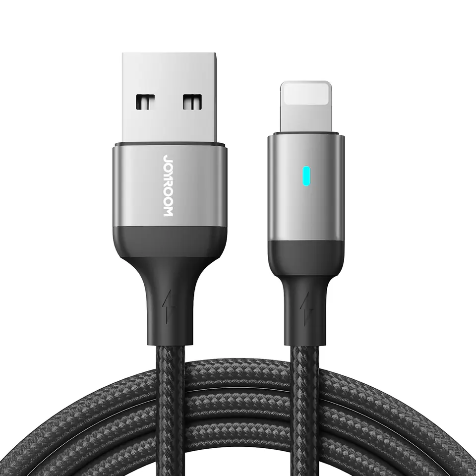 ⁨Kabel przewód iPhone USB - Lightning do szybkiego ładowania A10 Series 2.4A 2m czarny⁩ w sklepie Wasserman.eu
