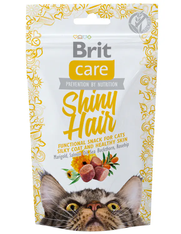 ⁨BRIT CARE CAT SNACK SHINY HAIR 50g⁩ w sklepie Wasserman.eu