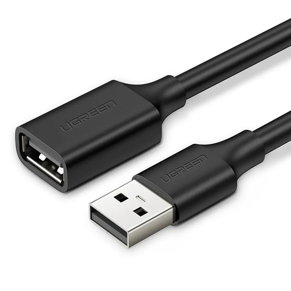 ⁨Ugreen kabel przedłużacz USB (męski) - USB (żeński) 2.0 480Mb/s 1.5m czarny (US103)⁩ w sklepie Wasserman.eu