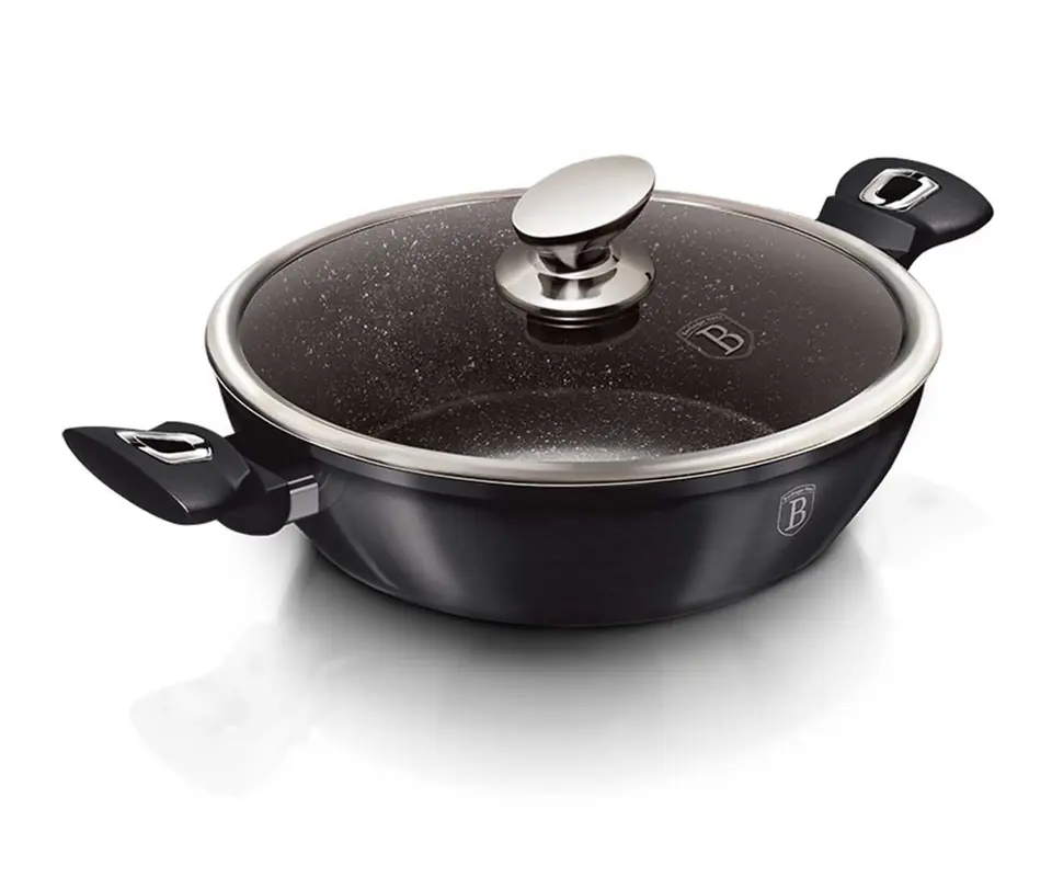 ⁨GRANITE POT WOK 28cm BERLINGER HAUS BH-7111 CARBON PRO⁩ at Wasserman.eu