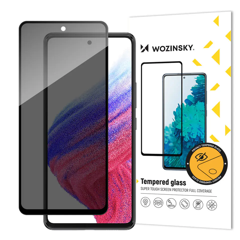 ⁨Wozinsky Privacy Glass szkło hartowane Samsung Galaxy A53 5G z filtrem Anti Spy prywatyzujące⁩ w sklepie Wasserman.eu